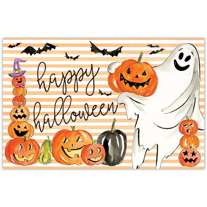 Happy Halloween Ghost with Pumpkins Placemats