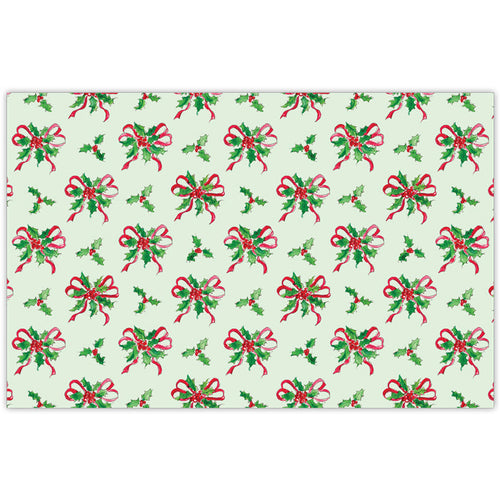 Holly with Bow Pattern Placemats