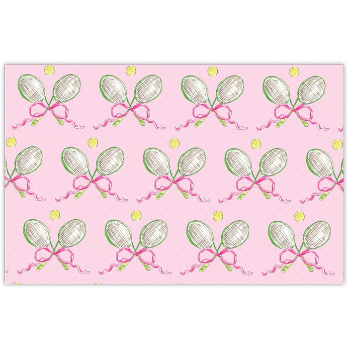 Tennis Rackets With Balls and Bows Placemats