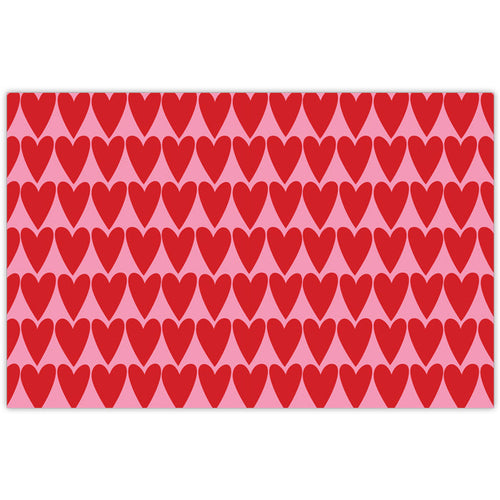 Red Repeating Hearts Placemats