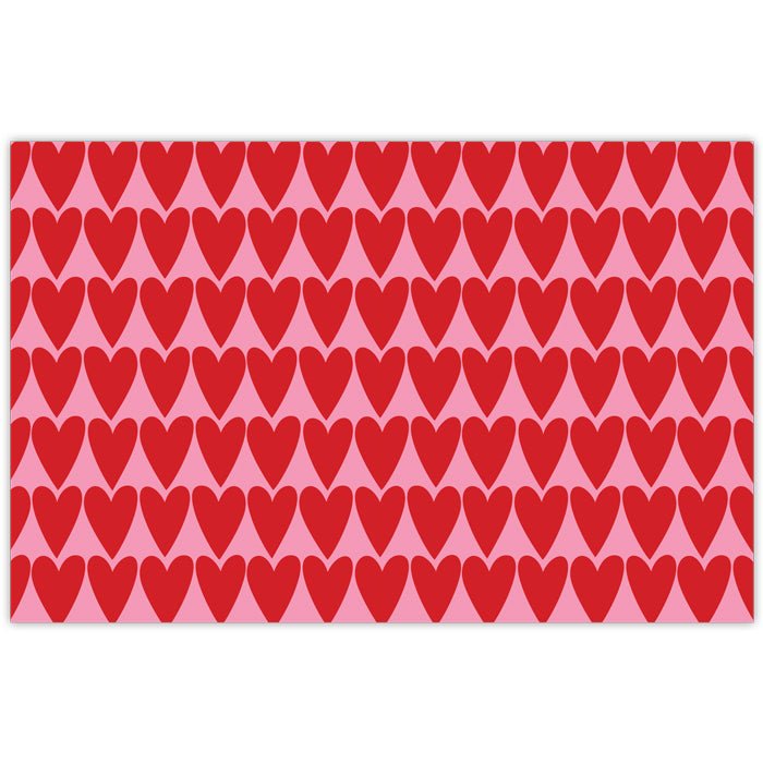 Red Repeating Hearts Placemats