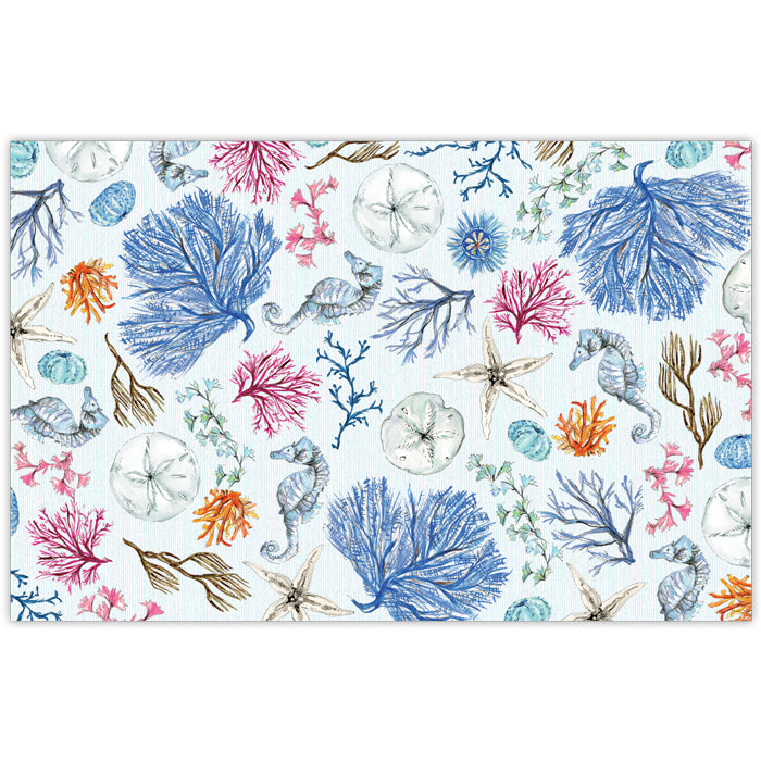 Coastal Blue Coral Pattern Placemats