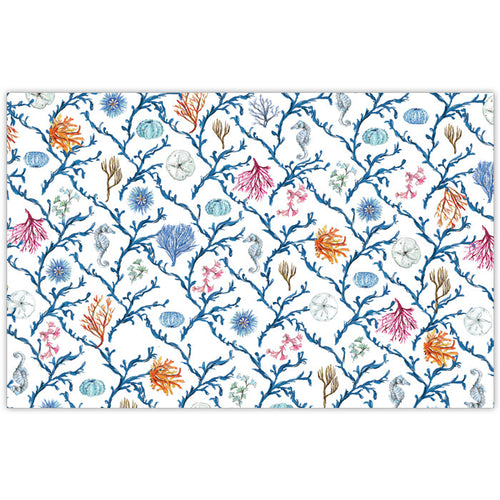 Coastal Blue Coral Trellis Placemats