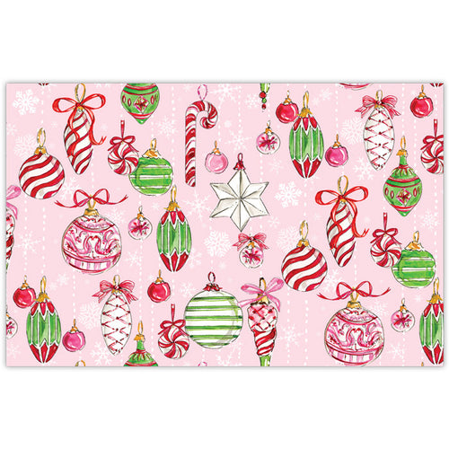 Pink Peppermint Ornaments Placemats