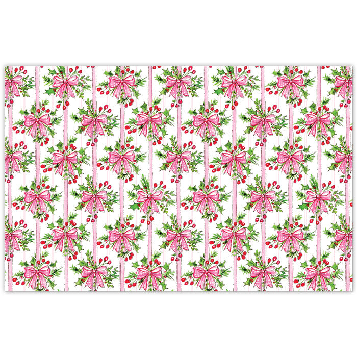 Pink Bow & Holly Placemats