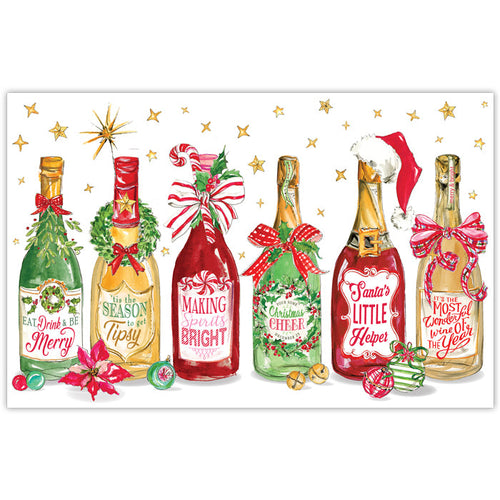Christmas Wine Bottles Placemats