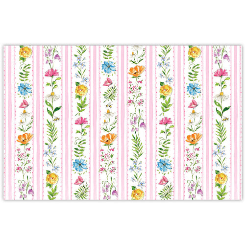 Pink Easter Florals Stripe Placemats