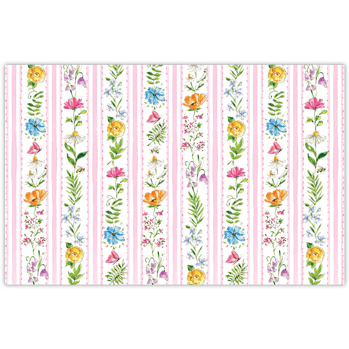 Pink Easter Florals Stripe Placemats