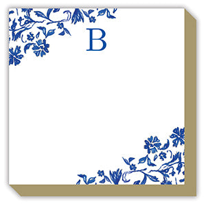Blue and White Monogram B Luxe Notepad