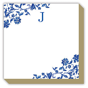 Blue and White Monogram J Luxe Notepad