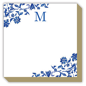 Blue and White Monogram M Luxe Notepad