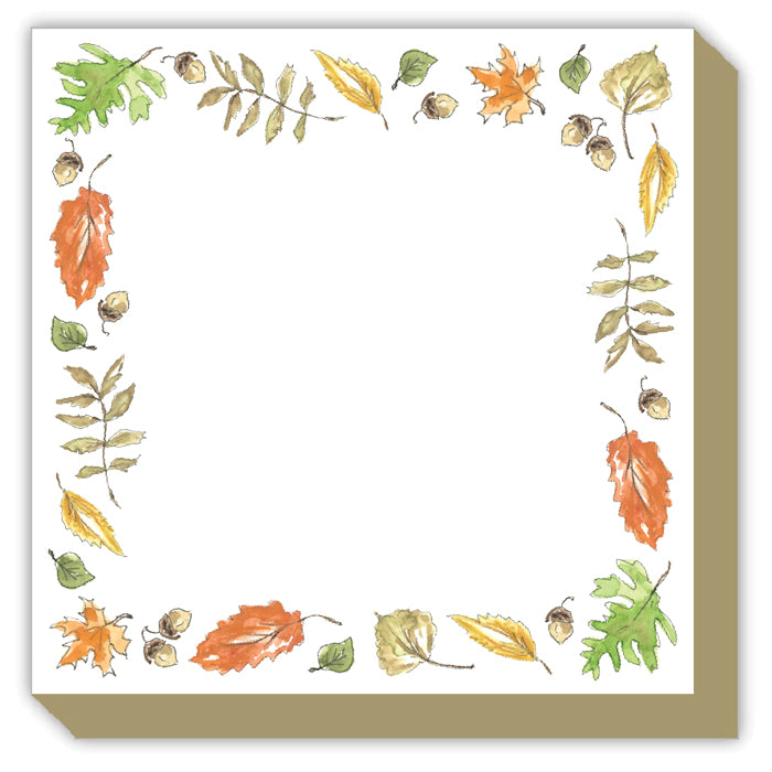Fall Leaves and Acorns Border Luxe Pad