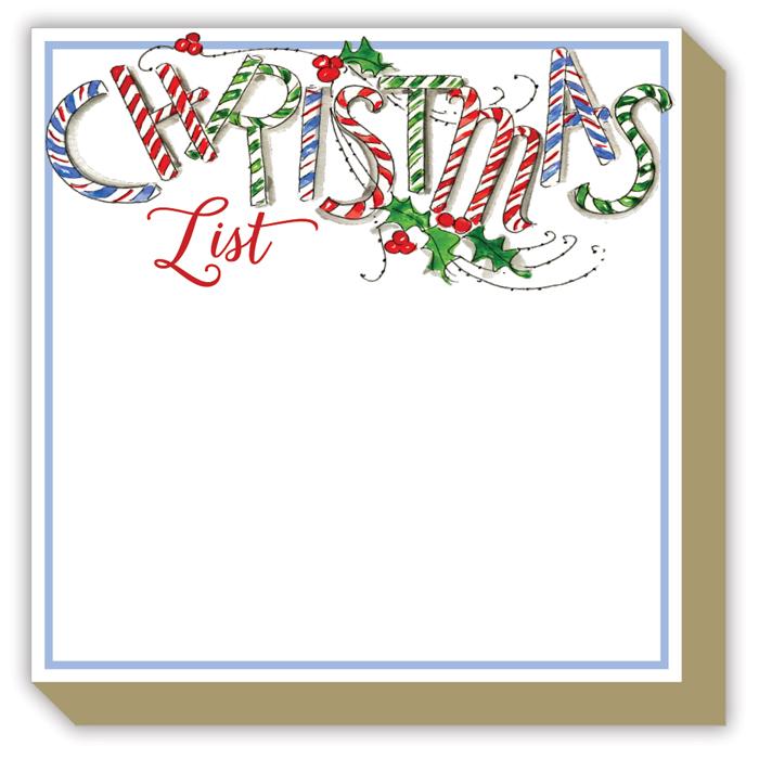 Handpainted Candy Christmas List Luxe Pad