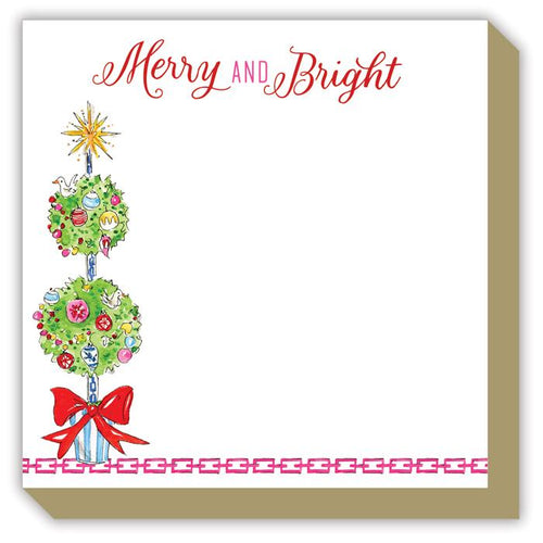 Handpainted Merry and Bright Topiary Luxe Pad