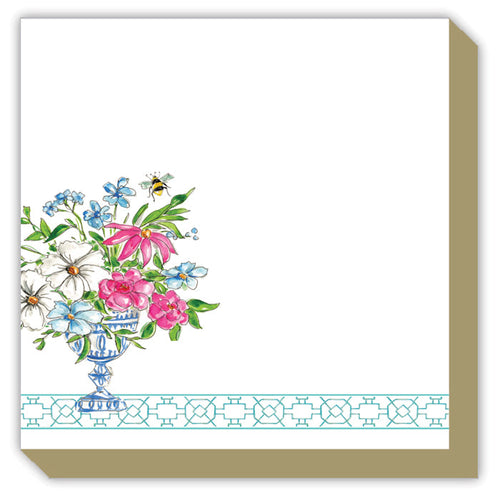 Turquoise Wonderland Floral Arrangement Luxe Notepad