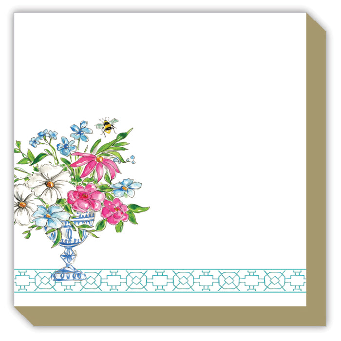 Turquoise Wonderland Floral Arrangement Luxe Notepad
