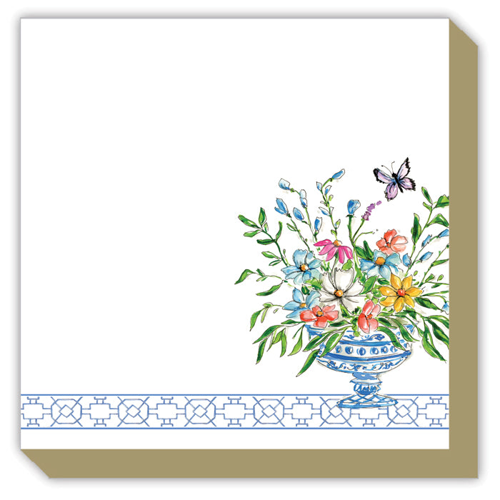 Blue Wonderland Floral Arrangement Luxe Notepad