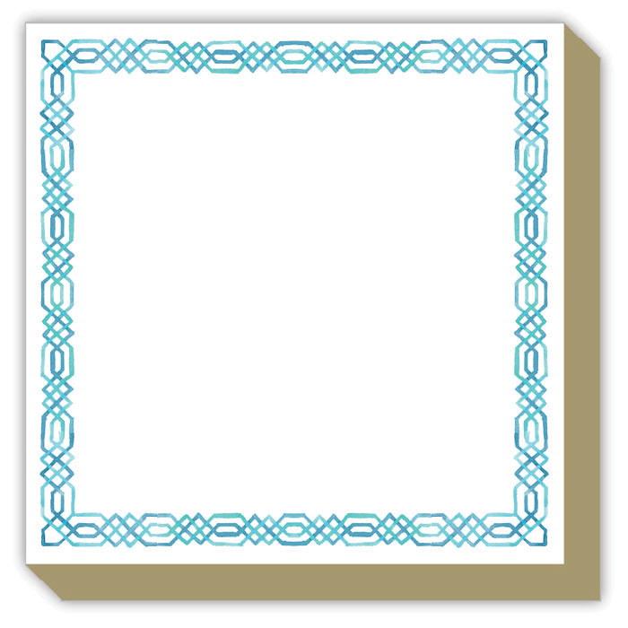 Turquoise Handpainted Interlocking Chain Luxe Notepad