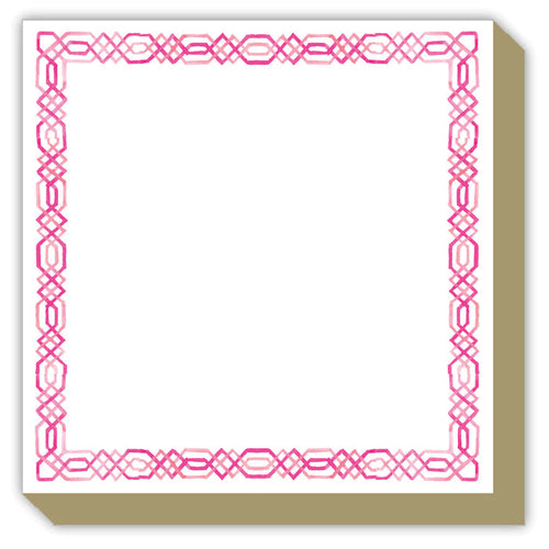 Pink Handpainted Interlocking Chain Luxe Notepad