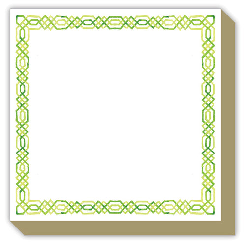Green Handpainted Interlocking Chain Luxe Notepad