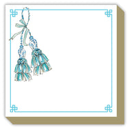 Turquoise Handpainted Tassels Luxe Notepad