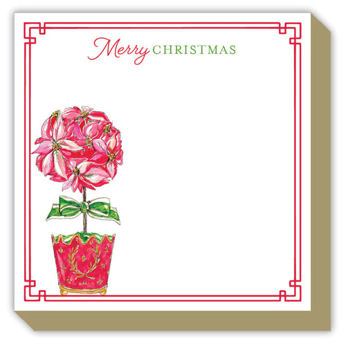 Holiday Poinsettia Topiary Luxe Notepad