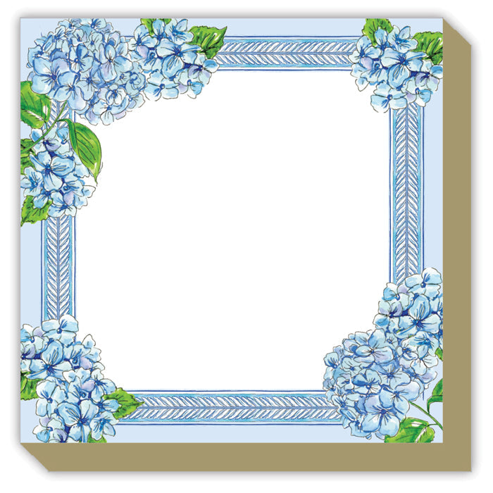 Blue Hydrangea Border Luxe Notepad