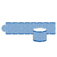 Blue Greek Key Napkin Ring