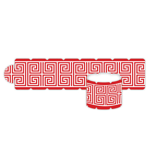 Red Greek Key Napkin Ring