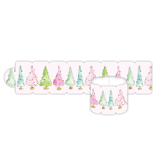 Pastel Holiday Trees Napkin Ring
