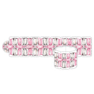 Pink and Gray Tassels Napkin Ring