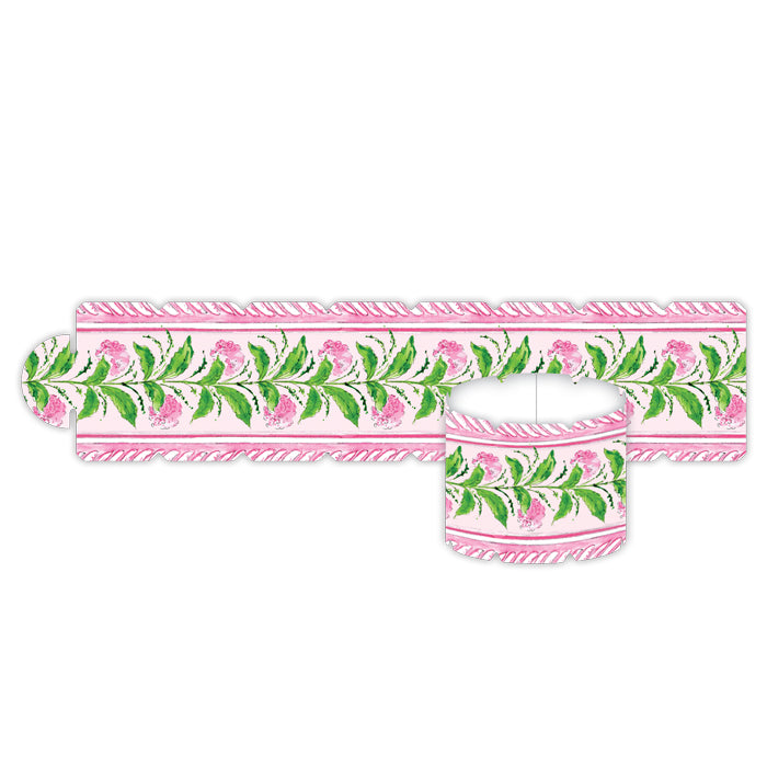 Pink Hydrangea Stripe Napkin Ring