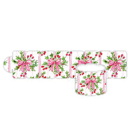 Pink Bow & Holly Napkin Ring