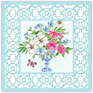 Turquoise Floral Arrangement Square Placemats