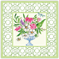 Green Floral Arrangement Square Placemats