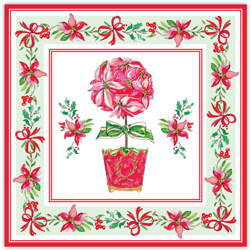 Holiday Poinsettia Topiary Square Placemats