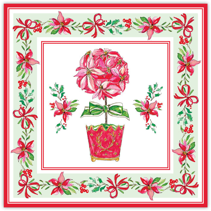 Holiday Poinsettia Topiary Square Placemats