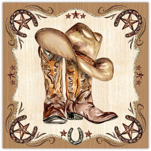 Brown Western Boots Square Placemat