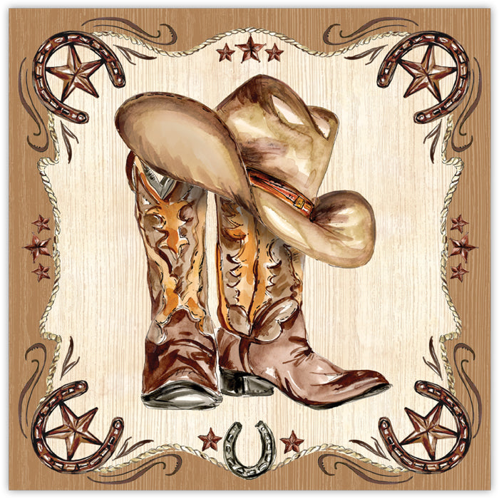 Brown Western Boots Square Placemat