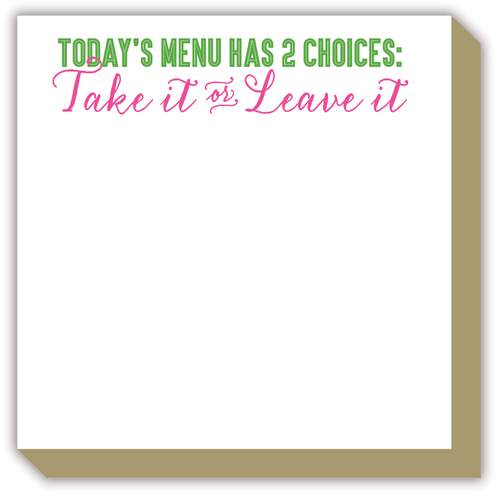 Today's Menu has 2 Choices Luxe Notepad