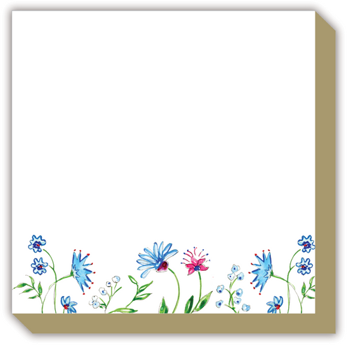 Mixed Floral Blue Luxe Notepad