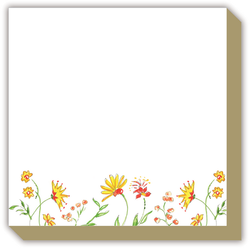 Mixed Floral Yellow Luxe Notepad