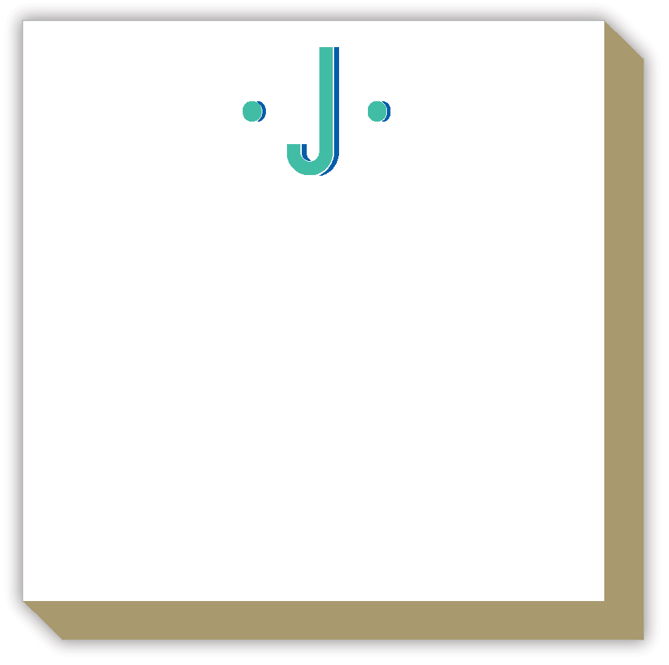 Color Block Monogram J Luxe Notepad