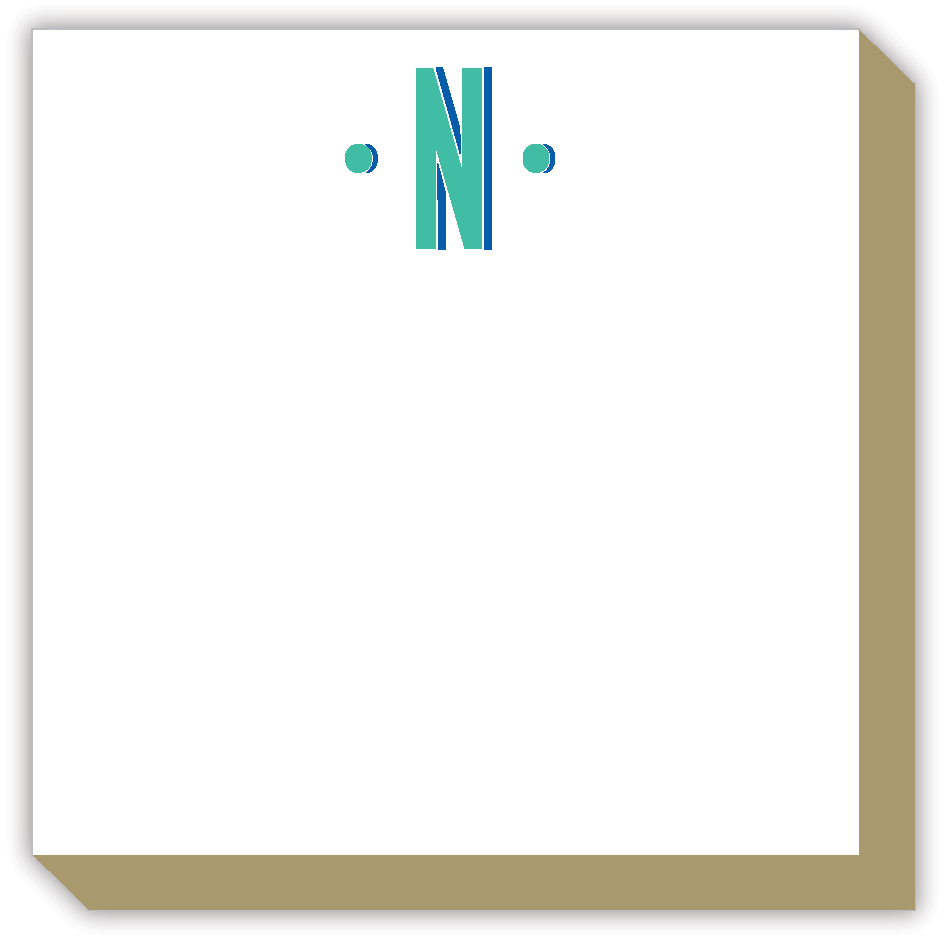 Color Block Monogram N Luxe Notepad