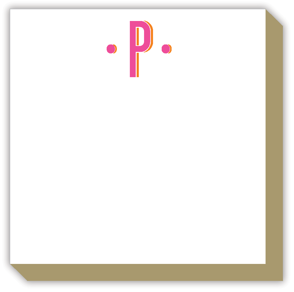 Color Block Monogram P Luxe Notepad