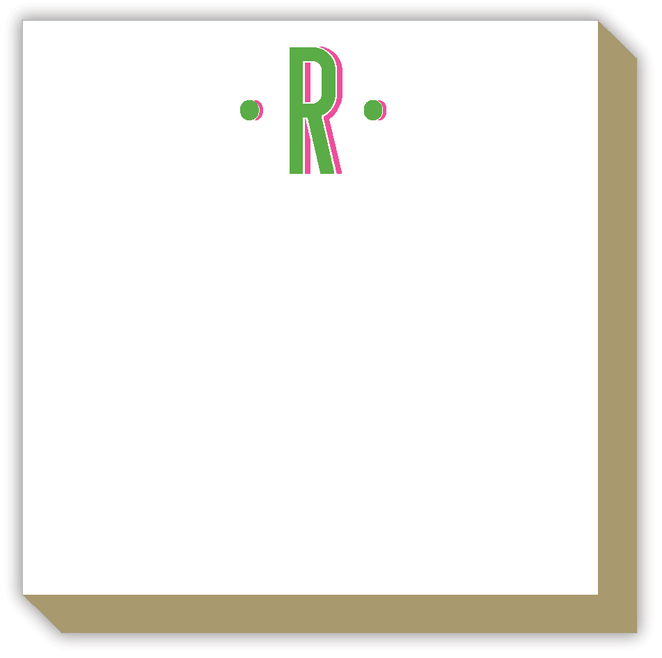 Color Block Monogram R Luxe Notepad