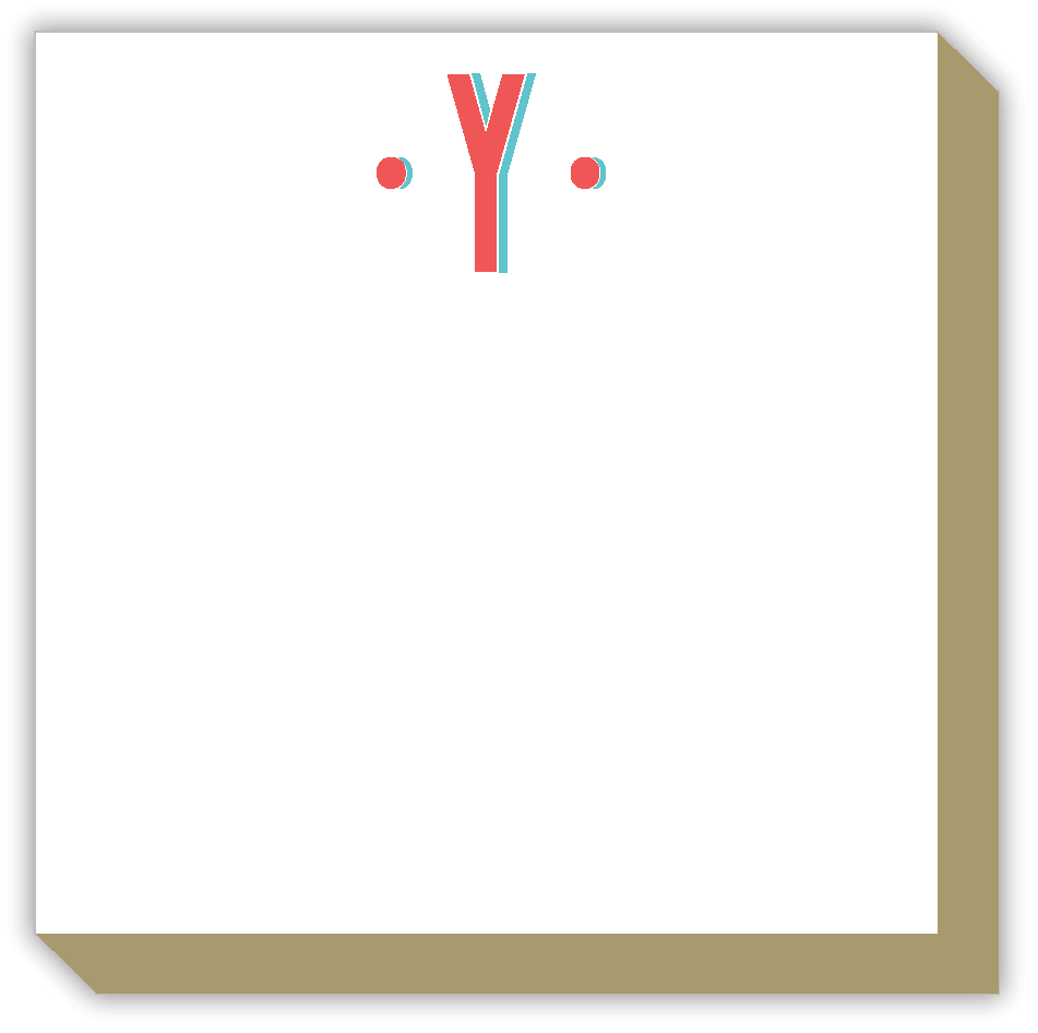 Color Block Monogram Y Luxe Notepad