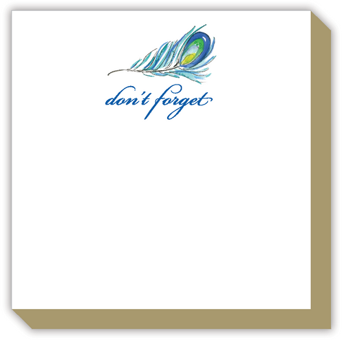 Dont Forget Peacock Feather Luxe Notepad