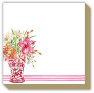 Pink Chinoiserie Floral Vase Luxe Notepad