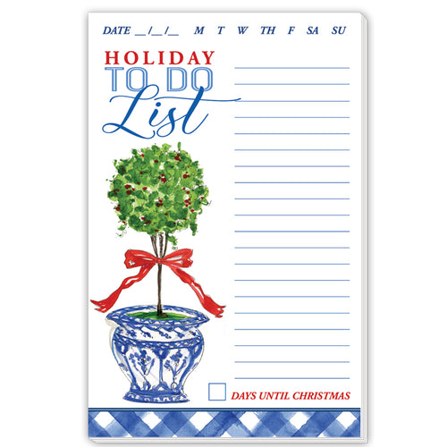 Holiday To Do List Topiary Large Notepad